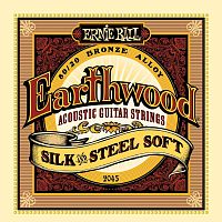 ERNIE BALL 2045 Earthwood Silk & Steel Soft 80/20 Bronze Acoustic Guitar Strings - 11-52 Gauge